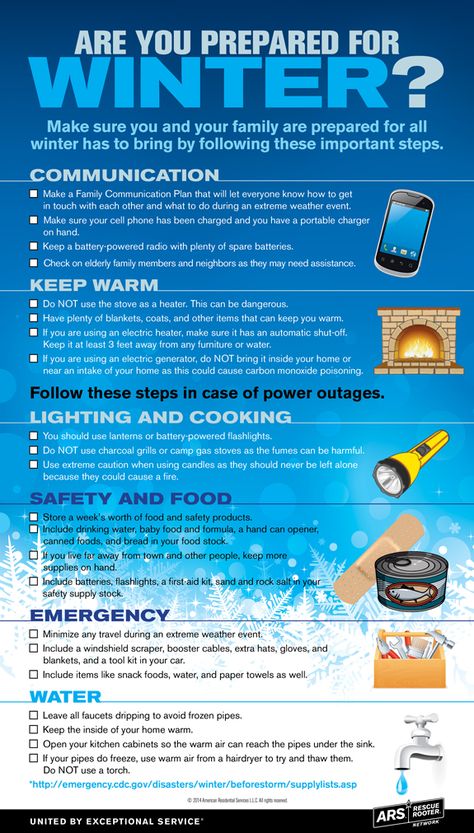 INFOGRAPHIC: Are you prepared for winter? Winter Storm Preparedness At Home, Winter Emergency Kit For Home, Winter Power Outage Survival, Winter Emergency Preparedness, Winter Emergency Kit, Winter Storm Prep, Winter Storm Preparedness, Winter Preparedness, Storm Preparedness