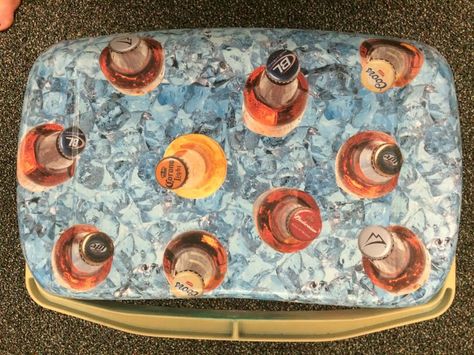 top of the cooler for Lambda Chi's 2015 beach weekend! Mountain Weekend Cooler, Nola Cooler, Cooler Connection, Formal Cooler Ideas, Fraternity Coolers, Beach Week, Frat Coolers, Cooler Painting, Little Sister Gifts