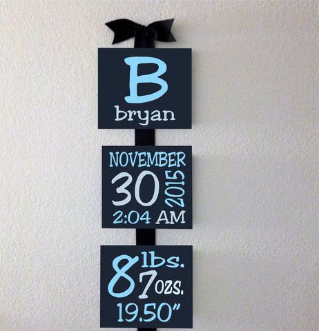 4 x 4 Custom Hand painted Nursery Baby Boy or Girl Birth Announcement Canvas Blocks Art Names, Vinyl Wall Lettering, Birth Announcement Girl, Diy Bebe, Boy Cards, Baby Diy, Baby Time, Everything Baby, Baby Birth