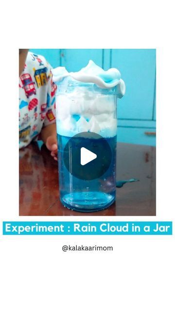 Experiment: Rain Cloud in a Jar - Monsoon Science Activity for Kids Monsoon Activity For Kids, Rain Cloud In A Jar Experiment, Rain In A Jar, Rain Cloud In A Jar, Early Learning Ideas, Cloud In A Jar, Fill The Jar, Shaving Foam, Simple Science