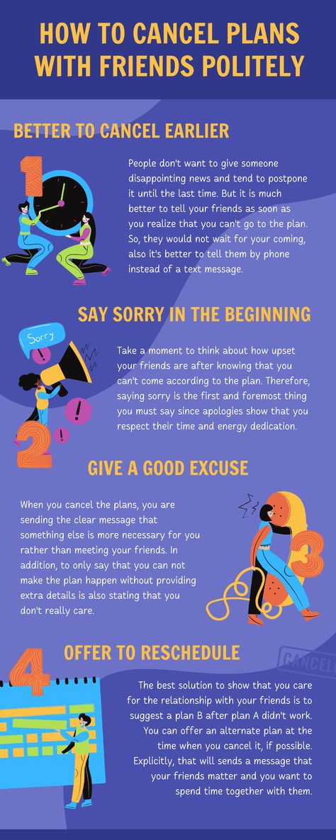 How to Cancel Plans with Friends Politely Infographic How To Cancel Plans With Friends, Say Sorry, Canceled Plans, Good Excuses, Infographic Template, Saying Sorry, In The Beginning, Infographic Templates, Canva Templates