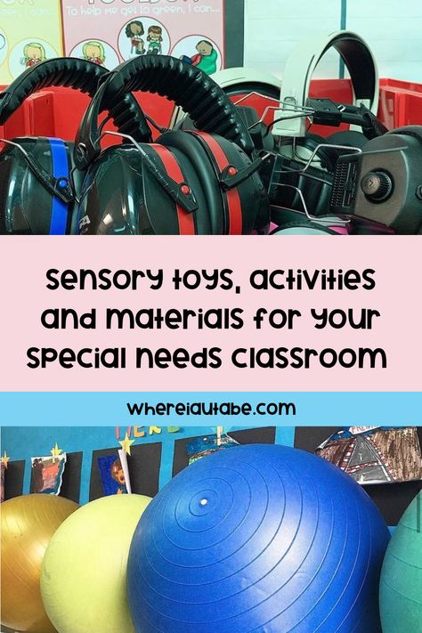 If you have students in your special education classroom with sensory needs, you know how hard it can be to figure out exactly what sensory inputs will work for them. Here, you’ll learn how to identify a sensory need in your special education students and different types of sensory inputs that you can utilize with your students. While every sensory activity doesn’t work with every special needs student, you’ll find some of my favorite sensory activities and toys for every type of sensory need. Replacement Behaviors, Calm Down Strategies, Iep Organization, Sensory Classroom, Elementary Special Education, Sped Classroom, Sensory Input, Behaviour Strategies, Self Contained Classroom