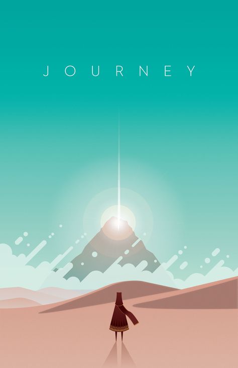 Journey Wallpaper, Flat Design Poster, Flat Design Illustration, Plakat Design, Game Inspiration, Landscape Illustration, Illustrations And Posters, Illustration Vector, Flat Design