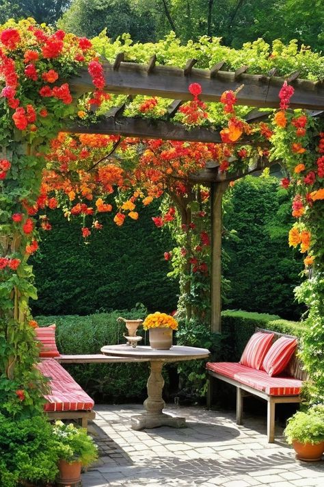 10 Best Climbing Vines For Pergola Garden Pergola Ideas Climbing Vines, Vines For Pergola, Growing Vines On Pergola, Pergola Climbing Plants, Plants For Pergolas Climbing Vines, Green Pergola, Vine Gazebo, Pergola With Vines, Pergola With Flowering Vines