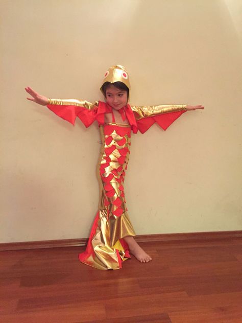 Gold fish costume home made Gold Fish Costume, Fish Costume, Gold Fish, Goldfish, Home Made, The Little Mermaid, Gold Color, Mermaid, Fish