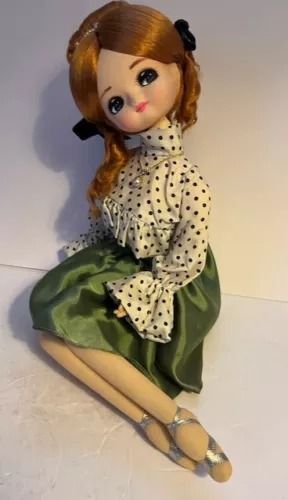 Bradley Doll Green Dress for sale | eBay Redhead Doll, Bradley Dolls, Pose Dolls, S Girl, Polka Dress, Vintage Japan, Bear Doll, Big Eyes, Polka Dot Top