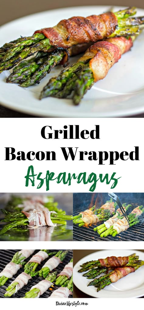 Grilled Bacon Wrapped Asparagus, Bacon Wrapped Asparagus Recipes, Asparagus Recipes Oven, Grilled Bacon, Best Asparagus Recipe, Grilled Asparagus Recipes, Asparagus Recipes Baked, Wrapped Asparagus, Thanksgiving Side Dishes Easy