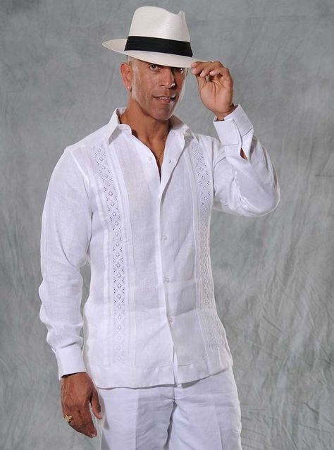 Cuban Outfit Men, Party Outfit Men Night, Guayabera Outfit, Guayabera Wedding, Cuban Outfit, Havana Nights Dress, Party Outfit Men, Beach Wedding Attire, Party Outfits Night