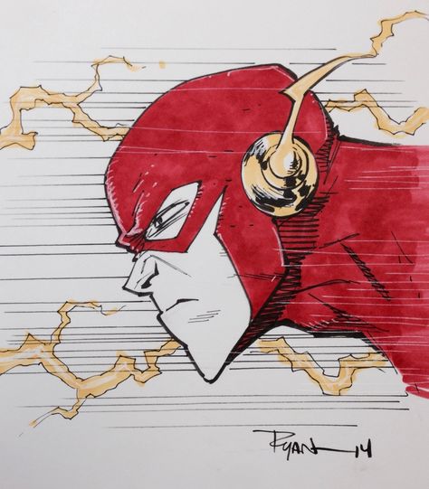 The Flash by Ryan Ottley Ryan Ottley Art, Dc Drawings, Flash Drawing, Marvel Art Drawings, Comic Art Sketch, Comic Book Art Style, Marvel Drawings, Draw People, Drawing Cartoon Characters