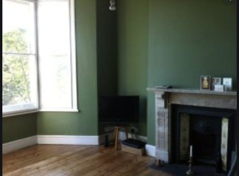 Calke Green Farrow And Ball, Eating Room Red, Green Farrow And Ball, Green Living Rooms, Calke Green, Eating Room, Room Library, Farrow And Ball, Green Walls