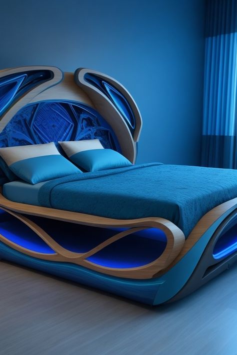 Futuristic Wooden Furniture, Futuristic wooden bed, Wooden bed Furnicher Design, Wall Penal, Contemporary Beds, Magic Room, Wooden Laptop Stand, Diy Sofa Bed, Luxury Sleep, Box Bed Design, Haunted Forest