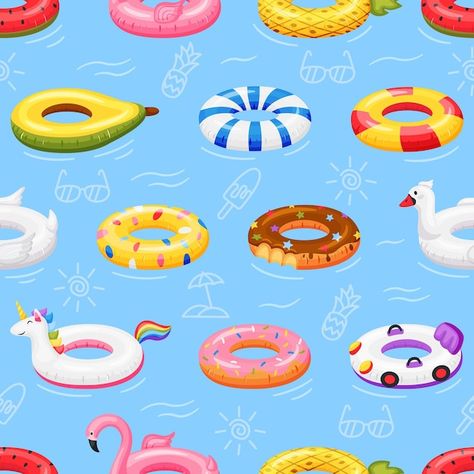 Unicorn Donut, Ring Vector, Inflatable Pool Toys, Flamingo Pool, Swim Float, Swimming Ring, Retro Graphic Design, Swim Ring, Pool Toys