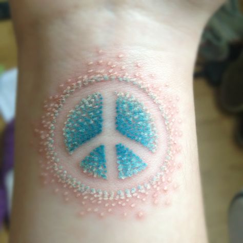 // Peace Sign Tattoo, Peace Sign Tattoos, Peace Tattoo, Peace Tattoos, Sign Tattoo, White Ink Tattoo, Bad Tattoos, Skin Art, Love Tattoos