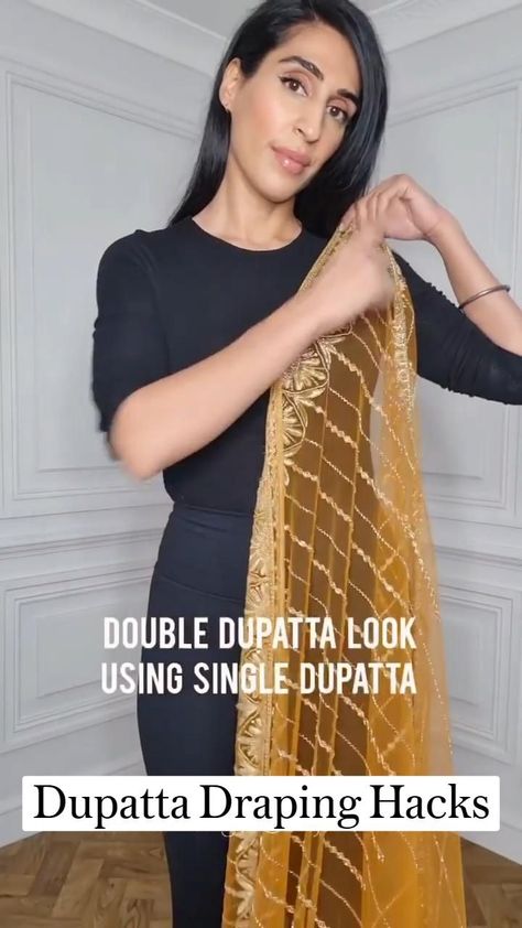 Different Way To Style Dupatta, Stylish Dupatta Designs For Lehnga, Dupta Design Ideas On Lehnga, One Side Dupatta Draping, Salwar Kameez Dupatta Draping, Dupatta Draping Styles Lehenga Choli Banarasi, Styling A Dupatta, How To Dress Up With Lehenga, Different Styles Of Draping Dupatta On Lehenga