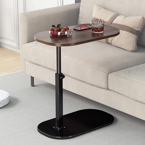 Amazon.com: C Shaped Side Table, Adjustable Height C Shaped End Table, 360°Swivel Couch Side Tables That Slide Under, Modern Small Coffee C Table End Table for Sofa/Bed/Bathtub, Rotating Tabletop (Walnut) : Home & Kitchen C Shaped Side Table, Desk Metal Frame, Table For Sofa, C Table, Laptop Desk, Side Tables, End Table, Sofa Bed, End Tables