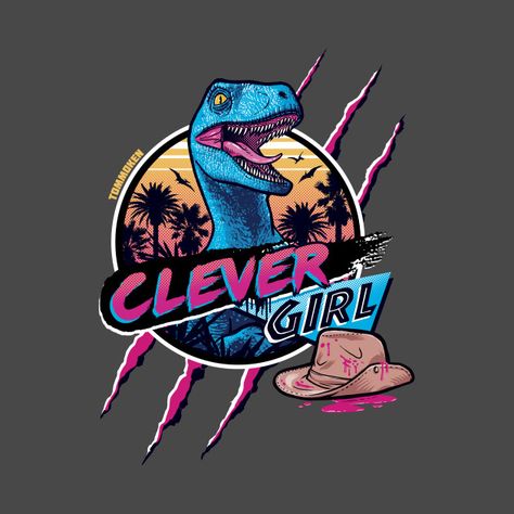 Clever Girl - Jurassic Park - T-Shirt | TeePublic Clever Girl Jurassic Park, Jurassic Park Tattoo, Tattoo Planning, Jurassic Park Raptor, Jurassic Park Merchandise, Jurassic Park T Shirt, Flower Clothing, Big Lizard, Paw Art