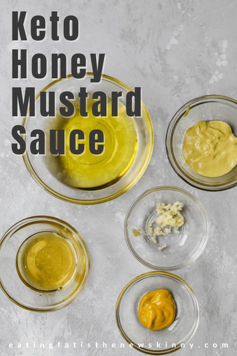 keto-honey-mustard-sauce-pin. Keto Honey Mustard, Chicken Dipping Sauce, Keto Honey, Honey Mustard Sauce Recipe, Honey Mustard Dip, Sugar Free Honey, Honey Mustard Recipes, Mustard Dip, Honey Mustard Dipping Sauce