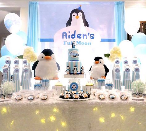 Penguin Theme Baby Shower, Penguin Themed Birthday Party, Penguin Birthday Party, Penguin Baby Showers, Penguin Theme, Winter Baby Shower Themes, Penguin Birthday, Penguin Party, Owl Baby Shower