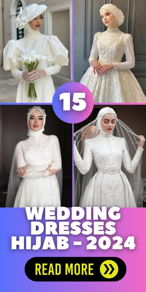 Inclusive Elegance: Wedding Dresses with Hijab Styles for 2024 Muslim Wedding Dresses Modern, Modest Wedding Guest Dress, Classy Hijab, Islamic Wedding Dress, Wedding Dresses Hijab, Wedding Dress Hijab, Turkish Bride, Muslim Wedding Hijab, Wedding Hijab Styles