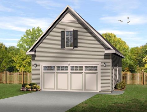 Garage With Loft, Garage Shop Plans, Garage Plans With Loft, 2 Car Garage Plans, Garage Plans Detached, Garage Door Types, Loft Plan, Garage Addition, Garage Loft