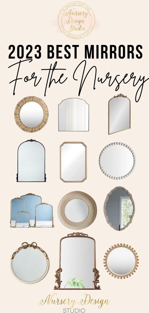 We've scoured the marketplace to find the best nursery mirrors of 2023, and we are sharing it all below: Mirror In Nursery Girl, Mirror For Nursery Girl, Mirrors For Nursery, Baby Boy Nursery Mirror, Mirror Nursery Decor, Boho Nursery Mirror, Nursery Mirror Ideas, Boy Nursery Mirror, Mirror Over Changing Table