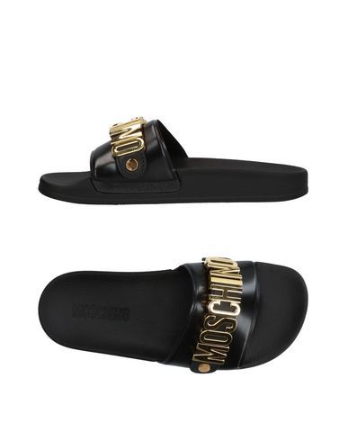 Moschino Shoes, Women Sandals, Black Metallic, Bridal Outfits, Metallic Logo, Pool Slides, Flat Sandals, Slip On Sandal, Moschino