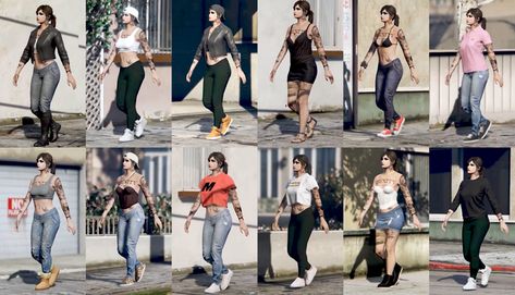 Gta 5 Girl Outfits Pink, Bell Bottom Leggings Outfit, Female Biker Outfit, Maternity Shoot Outfit, Video Game Outfits, Hogwarts Outfits, Sporty Street Style, Outfits Female, Female Outfits