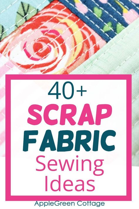 Check out 40+ clever ideas for scrap fabric projects. Brilliant ways to upcycle fabric scraps into great gifts and decor items! We're sharing some of our favorite ways to use up little scraps of fabric. See what to do with scrap fabric - over 40 projects you can make with fabric scraps. How To Use Scraps Of Fabric, Ways To Use Scrap Fabric, Things To Make With Fabric Squares, Sewing Ideas For Small Pieces Of Fabric, Small Pieces Of Fabric Ideas, Scrap Fabric Projects Textile Art, What To Make With 1 Yard Of Fabric, What To Do With Fabric Squares, Crafts To Make With Fabric