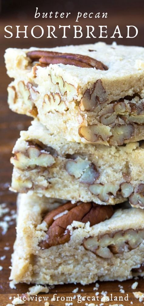 Butter Pecan Shortbread, Pecan Shortbread, Pecan Sandies, Short Bread, Pecan Bars, Buttery Shortbread, Recipe Dessert, Shortbread Recipes, Crunchy Pecans