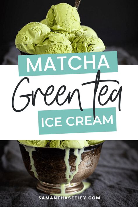 This matcha green tea ice cream recipe is smooth and creamy with that gorgeous green color! Green Tea Ice Cream Recipe, Tea Ice Cream Recipe, Matcha Ice Cream Recipe, What Is Matcha, Ice Cream Recipes Machine, Tea Ice Cream, Green Tea Ice Cream, Matcha Ice Cream, Iced Green Tea