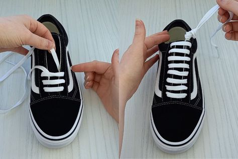 How To Hide Shoelaces: 5 FAST Hacks - Wearably Weird How To Clean Shoelaces, Cool Ways To Lace Shoes, Lacing Tutorial, How To Lace Vans, Lace Adidas Shoes, Lace Your Shoes, How To Tie Laces, Lightning Shoes, Ways To Tie Shoelaces