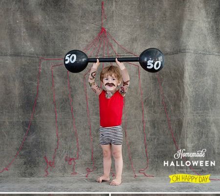 DIY Halloween Costume for Little Ones | Disney Baby Strong Man Costume, Halloween Costume Design, Thema Circus, Costume Carnaval, Diy Halloween Costumes For Kids, Homemade Halloween Costumes, Diy Kostüm, Diy Halloween Costume, Last Minute Halloween Costumes