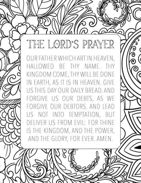 FREE Printable The Lord's Prayer Coloring Page - My Printable Faith The Lord’s Prayer Free Printable, The Lord's Prayer Crafts For Kids, Free Printable Bible Activity Sheets, The Lords Prayer Craft Sunday School, The Lords Prayer For Kids Free Printable, The Lords Prayer Printable Free, The Lord’s Prayer, The Lord's Prayer Craft, The Lord's Prayer For Kids