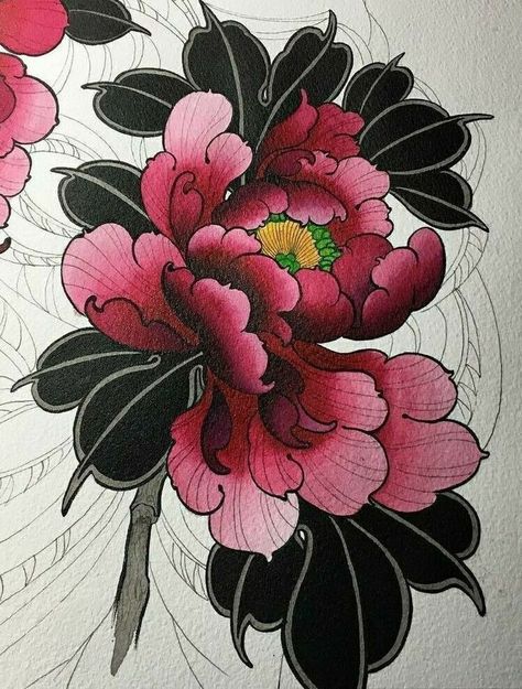 Japanese Peony Tattoo, Wildflowers Tattoo, Japanese Flower Tattoo, Garden Tattoos, Kunst Tattoos, Floral Tattoo Sleeve, Peonies Tattoo, Tattoo Desings, Japan Tattoo