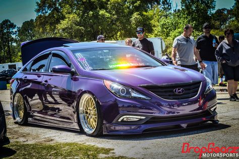 Slammed Hyundai Sonata With a Full Body Kit and Air Suspension Hyundai Sonata Custom, Pigeon Loft, Hyundai Azera, Buick Electra, Car Mods, Air Suspension, Hyundai Sonata, First Car, Jdm Cars