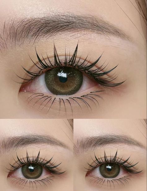 Natural Lashes Asian Eyes, ต่อขนตา Wet Look, Asian Lashes Extensions, Manwha Lash Extensions, Monolid Lash Extensions, Mi Classic, Asian Eyebrows, Manga Lashes, Eyebrow Styles