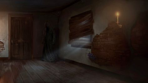 The inside of the Shrieking Shack Shrieking Shack, Sims Challenge, House Art, Hogwarts Houses, Harry Potter World, The Marauders, Hogwarts, Home Art, Harry Potter