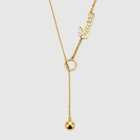 Gucci - Drop chain necklace with Gucci script Airport Fashion, The Drop, Jewelry Watches, Chain Necklace, Fashion Jewelry, Gift Wrapping, Kitty, Necklaces, Gucci