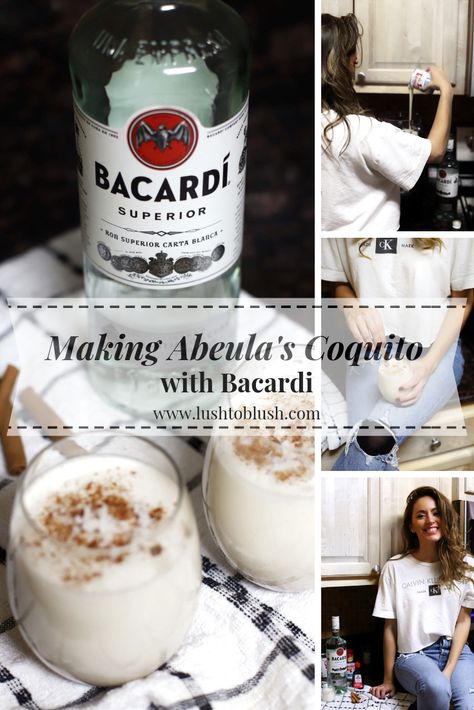 coquito recipe, bacardi coquito, drinks to make with bacardi, holiday drinks, holiday creamy drinks, holiday cocktail ideas, cinnamon cocktails, family traditions, authentic puerto rican coquito recipe Puerto Rican Egg Nog, Puerto Rican Coquito Recipe Bacardi, Coquito Recipe With Tea, Authentic Puerto Rican Coquito Recipe, Cocito Drink Recipe Puerto Rican, Bacardi Coquito Recipe, Bacardi Coquito, Coquito Recipe Puerto Rican Authentic, Authentic Coquito Recipe