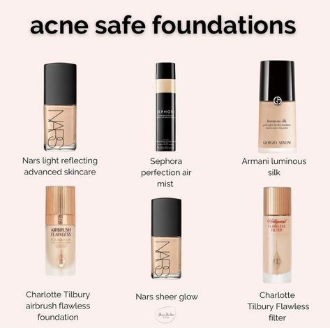 Best Foundation 2023, Acne Safe Makeup Products, Acne Free Makeup, Acne Safe Foundation, Acne Safe Makeup, Makeup Acne, Beginner Makeup Kit, Safe Makeup, Acne Makeup