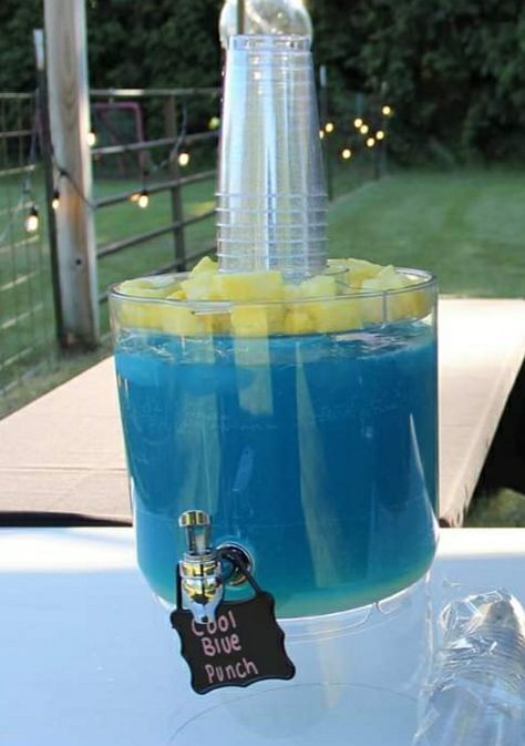 Blue Party Punch, Quinceanera Food, Blue Party Punches, Blue Punch Recipe, Blue Hawaiian Punch, Snow Miser, 2 Liter Bottle, Heat Miser, Blue Punch