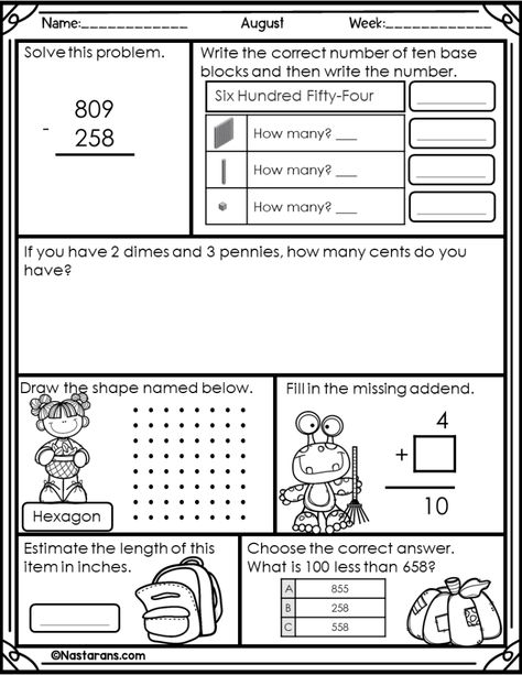 Download this FREE Back To school math worksheet 2nd Grade and use it as Back To School math activities for kids! Daily math review 2nd grade is perfect for Spiral Math Homework, Spiral Review Math Morning Work, Warm-Ups, or even Math Center Activities. These no preparation worksheets are aligned with common core standards second grade! Fun for students and print and go for teachers 2nd Grade Math Checklist, 2nd Grade Morning Work, Back To School Math Activities, 2nd Grade Back To School, Mental Maths, Math Morning Work, Math Spiral Review, Spiral Math, Math Textbook