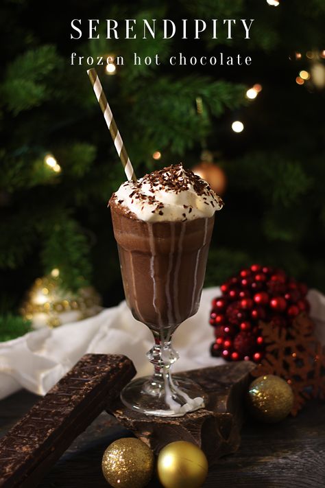 Serendipity: Frozen Hot Chocolate Recipe Feast Of Starlight, Frozen Hot Chocolate Recipe, Frozen Hot Chocolate, Chocolate Drink, Hot Chocolate Drinks, Hot Chocolate Recipe, Chocolate Milkshake, Chocolate Recipe, Homemade Hot Chocolate