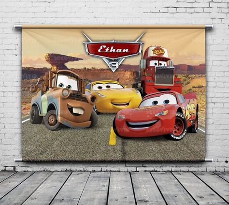 Cars Birthday Backdrop, Car Birthday Backdrop, Cruz Ramirez, Disney Cars Birthday, Birthday Party Photography, Car Party, Race Party, Race Car Party, Sesame Street Birthday