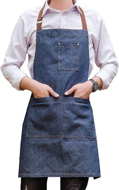 Jean Apron, Branded Aprons, Denim Apron, Chef Kitchen, Bib Apron, Chefs Kitchen, Studio Blue, Womens Aprons, Apron Pockets