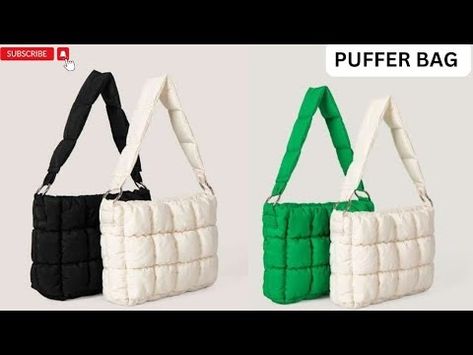 Puffer Bag Pattern, Puffer Tote Bag, Puffer Bag, Bags Tutorial, Bag Design, Youtube Tutorials, Diy Bag, Tote Bag Design, Bag Pattern