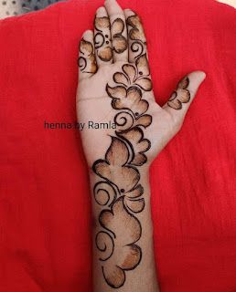 Henna Finger Designs, Stylish Back Hand Mehndi, Arabic Mehndi Designs For Hands, Finger Designs, Henna Flowers, Henna Flower Designs, Arabic Designs, Mehandhi Designs, Henna Flower