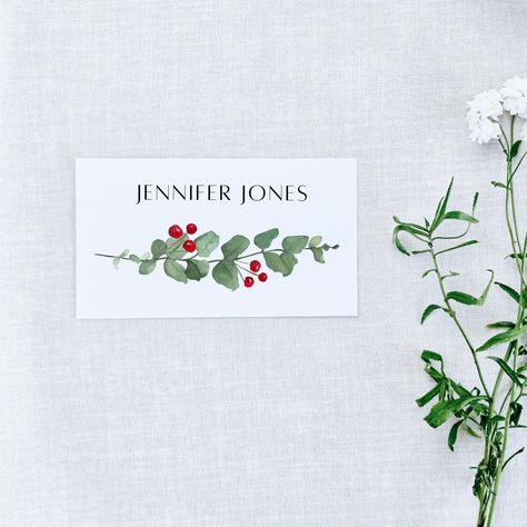 Diy Christmas Name Place Cards, Christmas Name Place Cards, Christmas Place Cards, Christmas Place, Christmas Names, Name Place Cards, Place Card Template, Table Place Cards, Seating Cards