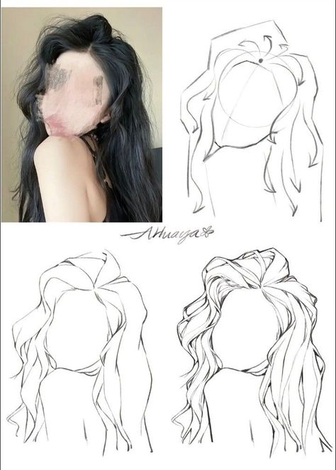 Drawing Hair Tutorial, Drawing Tutorial Face, Hair Sketch, Art Tutorials Drawing, Digital Art Tutorial, Sketchbook Art Inspiration, How To Draw Hair, Drawing Base, Drawing Tips