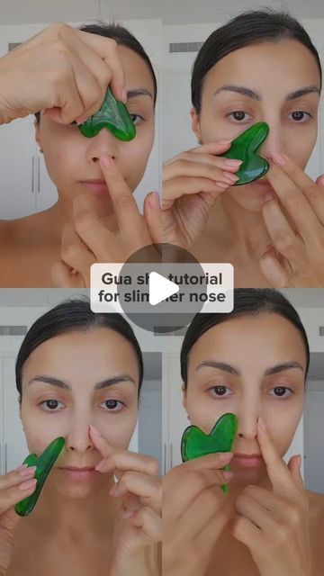 ShineWithNikki on Instagram: "Easy gua sha tutorial for slimmer nose ✨️   Save and share for later ✨️   Repeat each 3-5 times.  These techniques will help to depuff your nose✨️ . . . . . Gua sha . Facial massage . Gua sha tutorial . Antiaging . Face yoga . Aesthetic . Ugc . Skincare tutorial . Skincare tips . Guasha facial . Slim face . Eye bags . Hooded eyes . Wrinkle . Easy gua sha . Basic gua sha" Gua Sha For Slim Nose, Gua Sha Technique Nose, Guasha For Nose, Slim Nose Gua Sha, Gua Sha Nose Shape, Gua Sha For Nose, Nose Gua Sha, Gua Sha Technique Face, Slimmer Nose